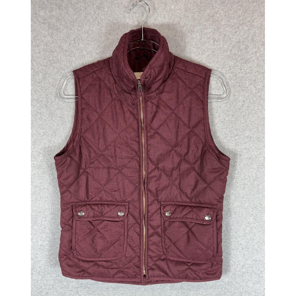 Thread & Supply Quilted Vest Womens Small Sleeveless Full Zip Pockets